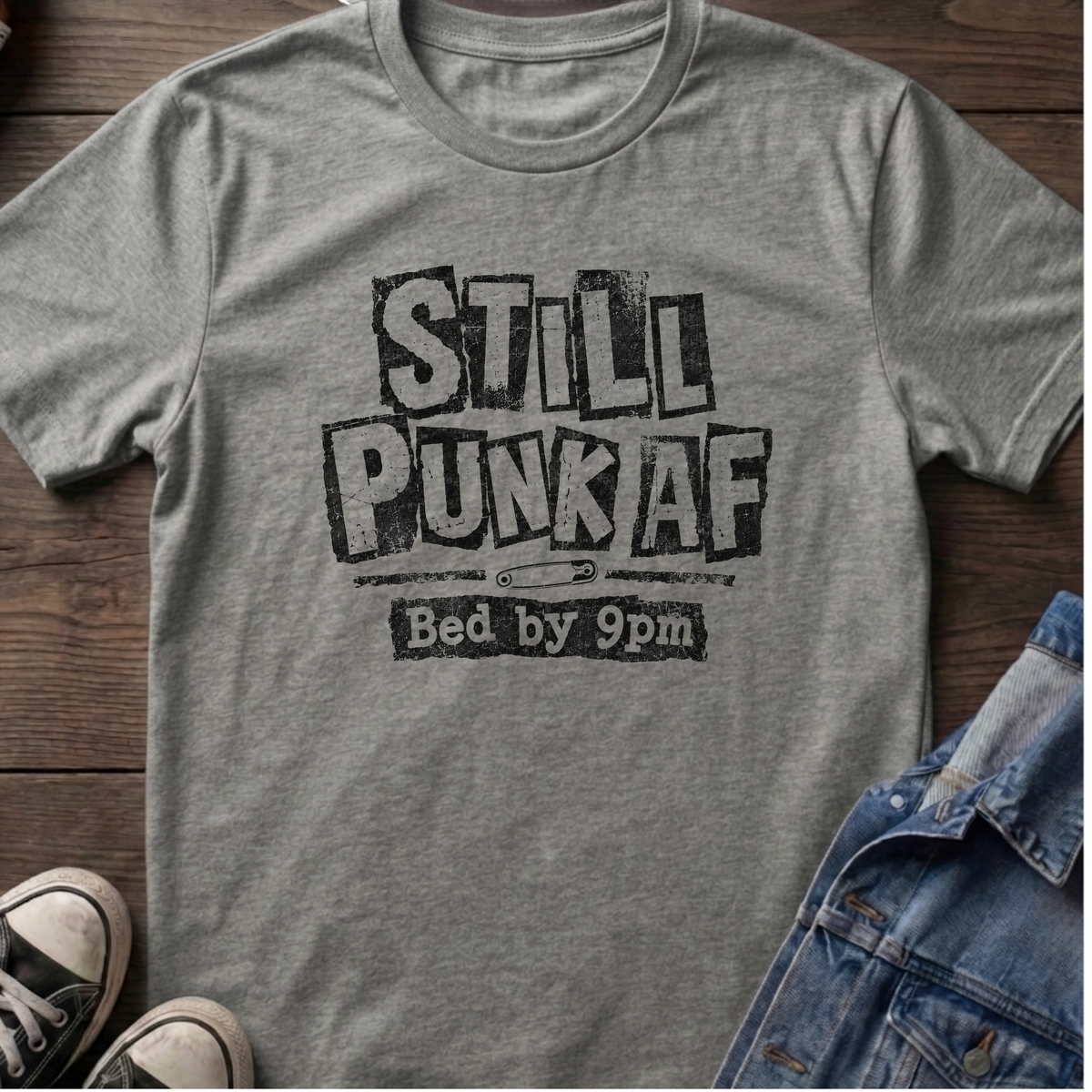 Punk AF, bed by 9 T-shirt