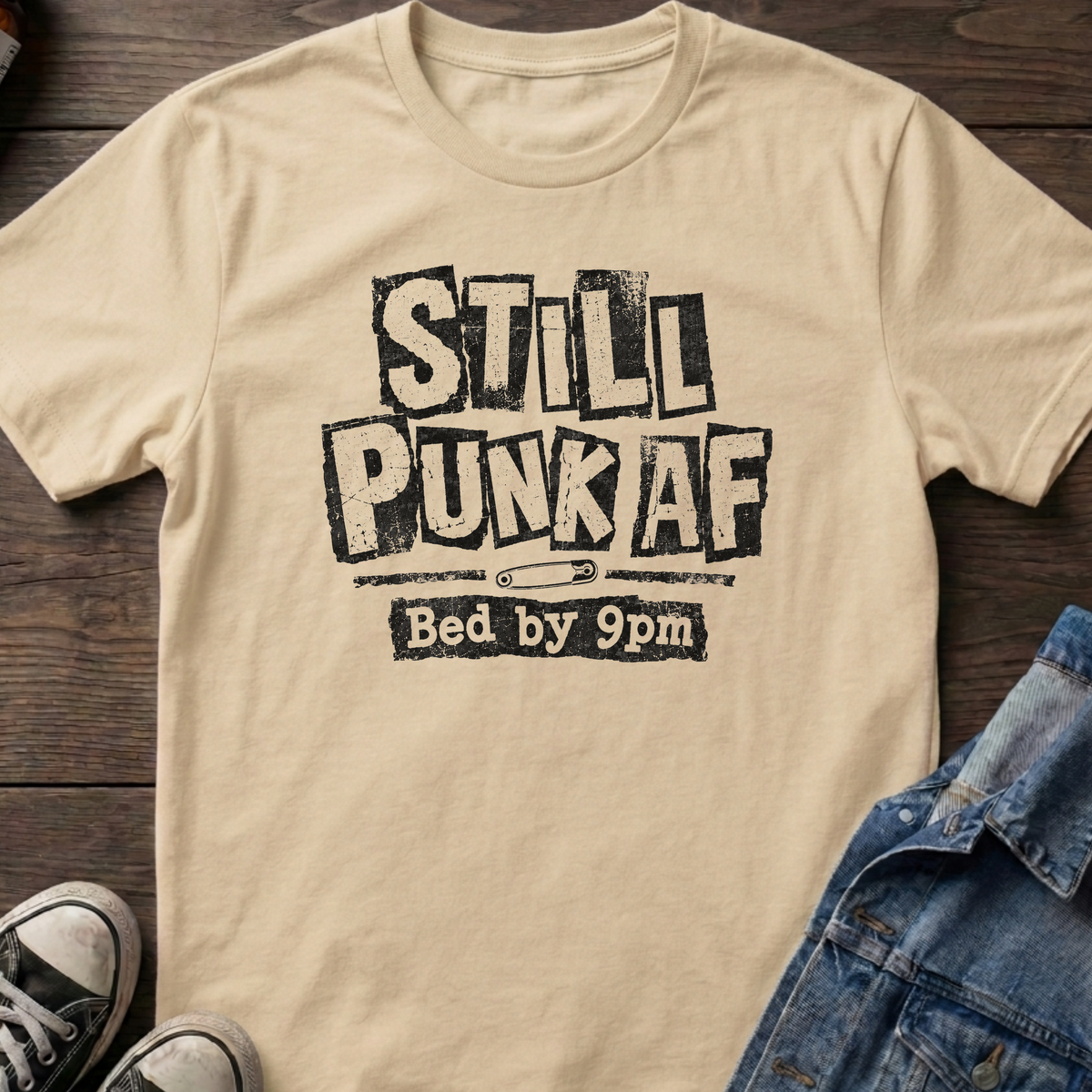 Punk AF, bed by 9 T-shirt