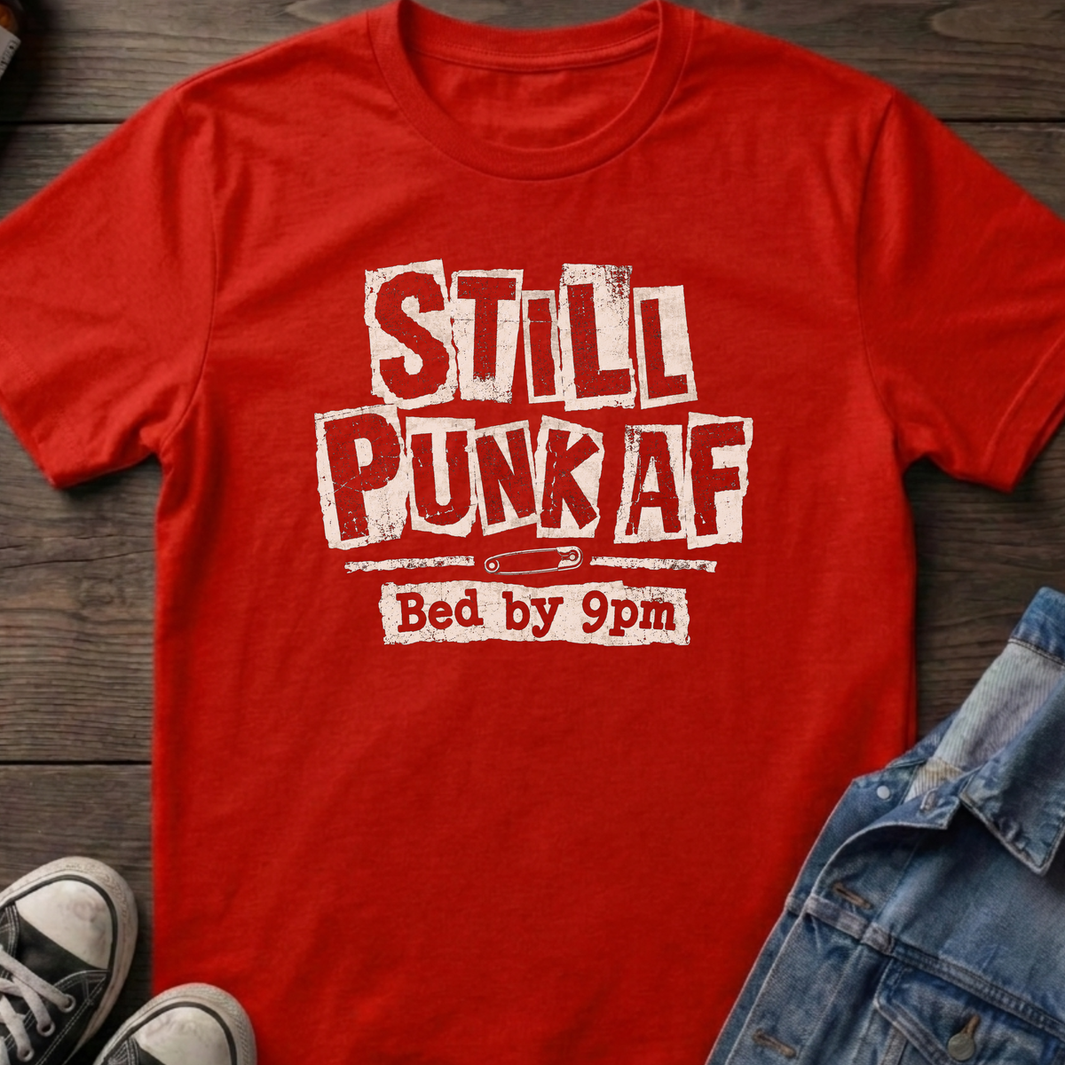 Punk AF, bed by 9 T-shirt
